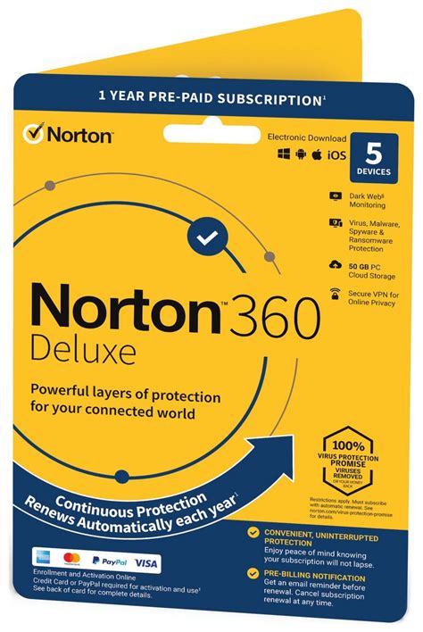 Buy NORTON 360 Deluxe 5 Device, 1 year auto.